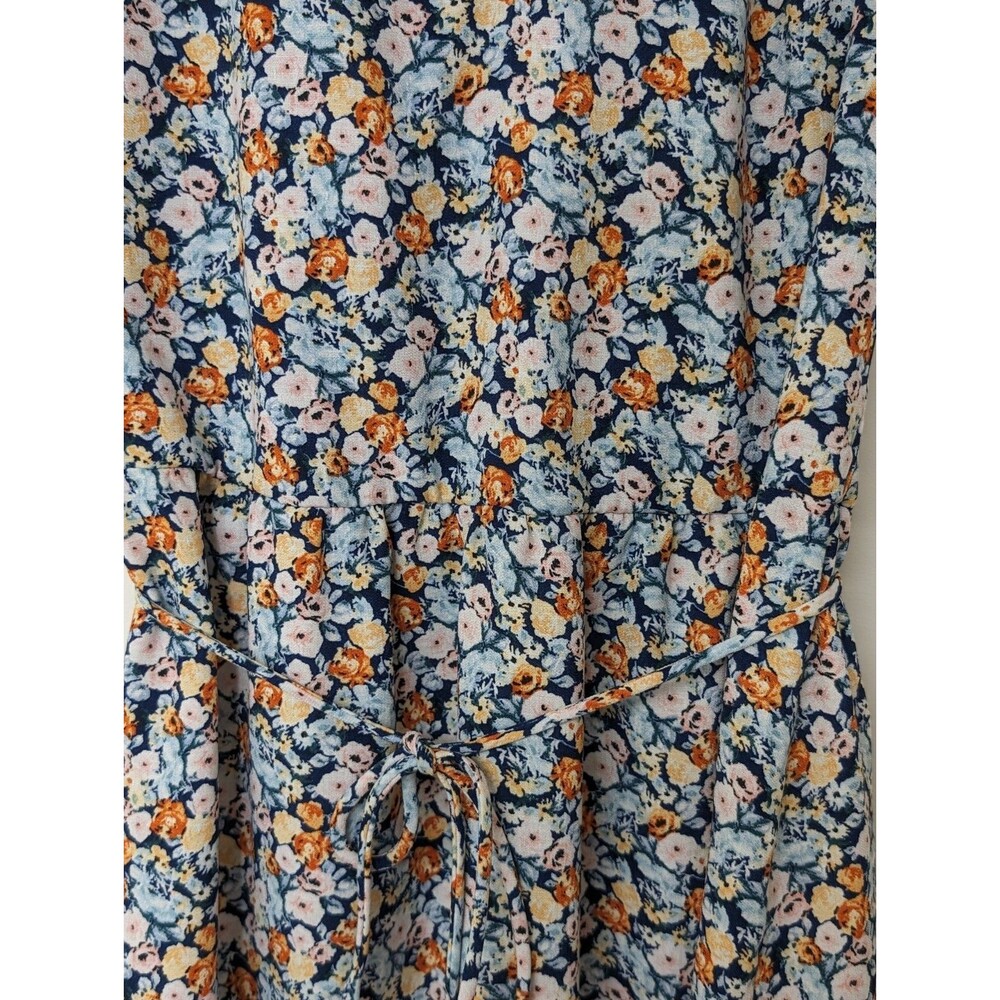 IZ Byer Floral Ruffled Collar and Bottom Tiered Dress Garden Size Small - Picture 5 of 8